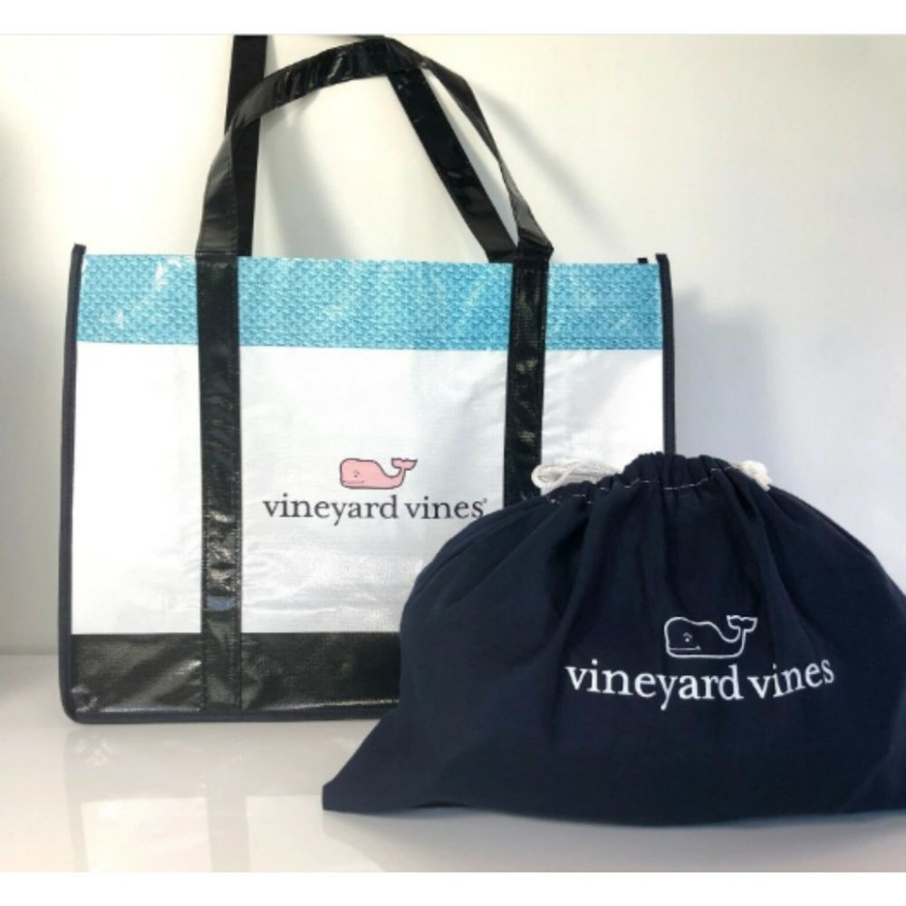 Vineyard Vines Reusable Tote & Drawstring‎ Bag Set Beach Shopping Travel NWOT